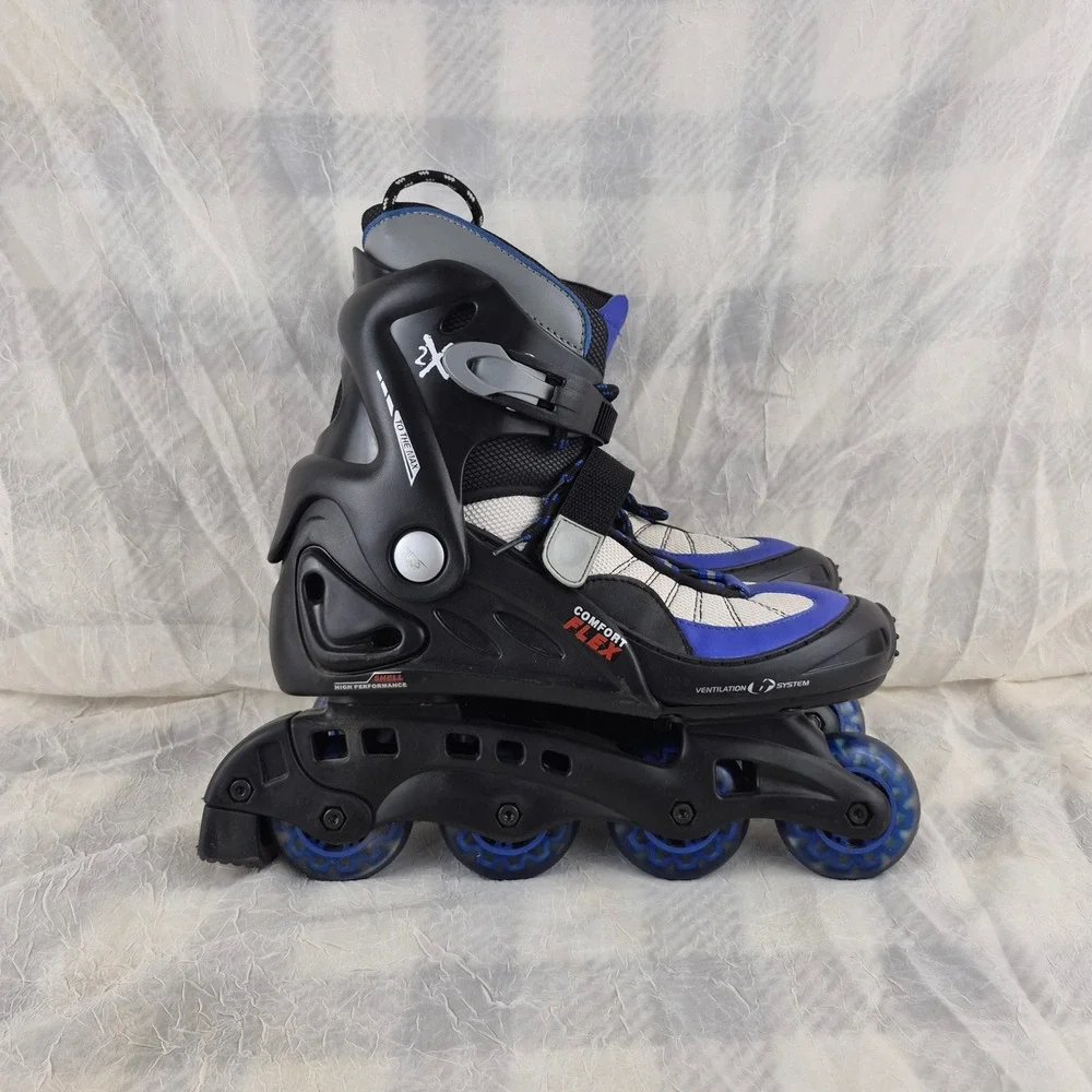 XS To The Max Inline Skates Mens Size 9 Black Blue Comfort Flex Roller Blades